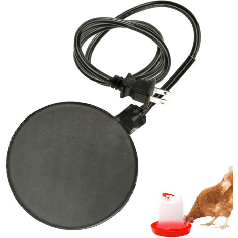 Calentador de bebederos para pollos de silicona de 20 W – Base calefactora anticongelante para bebederos con cable de 1,8 m