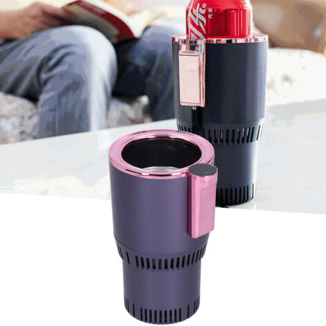 Calentador de bebidas con función de enfriamiento para el coche – Modelo ThermoCool con control táctil y soporte estable.