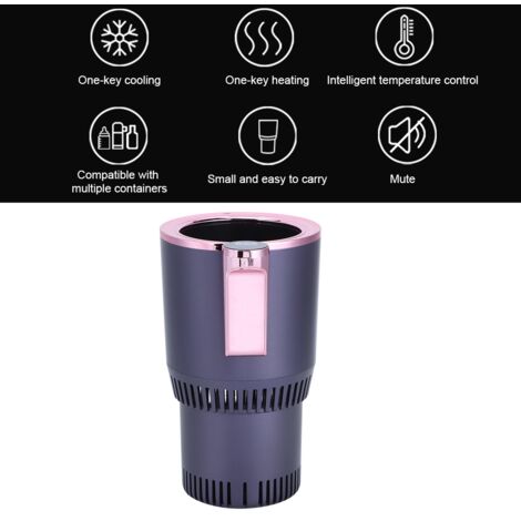 Calentador de bebidas para coche con función de calentamiento y enfriamiento rápidos, pantalla digital de temperatura para uso en oficina y hogar, color morado, ABS ecológico + aluminio ecológico, tam