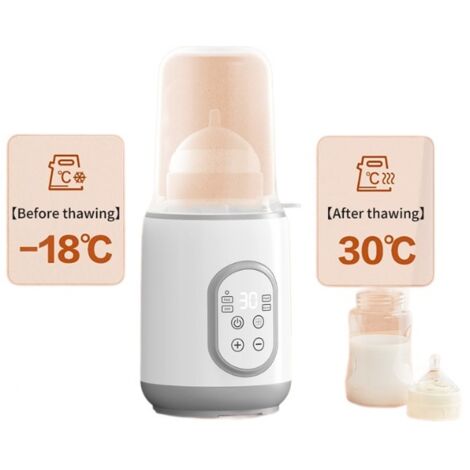 Calentador de biberones eléctrico 2 en 1, rápido, para leche materna o fórmula, con temporizador digital y control de temperatura inteligente.