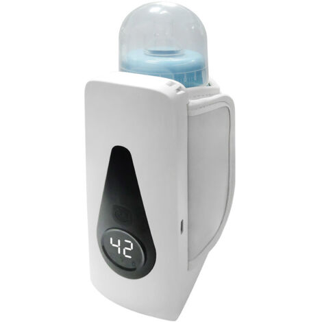 Calentador de biberones portátil con temperatura ajustable y pantalla LCD, para uso doméstico, exterior y de viaje.