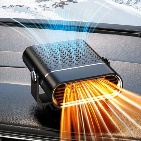 Calentador de coche, 2 en 1 12 V Calentador de coche Ventilador de refrigeración Desempañador Desempañador Calentador giratorio de 360 grados