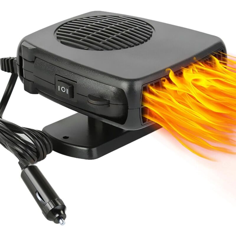 Calentador de coche antivaho 2 en 1 de 12 V - Minidescongelador con mango ergonómico - Desempañador de parabrisas - Enchufe para encendedor de