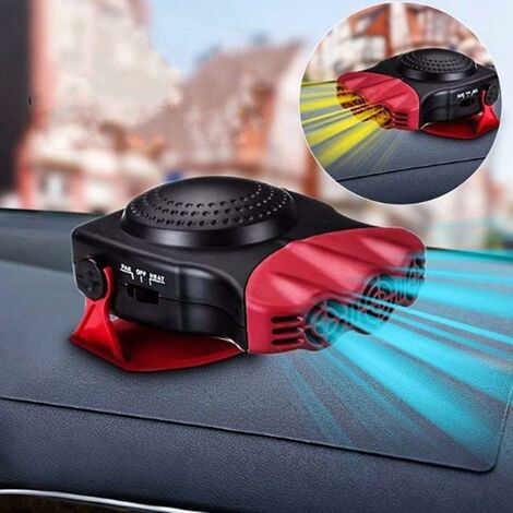 Calentador de coche, calentador rápido 2 en 1 con función de calefacción y refrigeración, desempañador, 12 V, 150 W, encendedor de cigarrillos de 3 enchufes