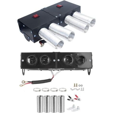 Calentador de coche desempañador automático de 4 orificios ventilador de calefacción desempañador desempañador 800W 12V Descongelador Eficiente con 4 Orificios y Ventilador