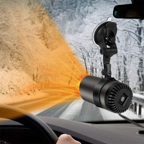Calentador de coche portátil, 2 en 1, calefacción y refrigeración, descongelador de coche rápido, 150 W, 12 V, descongelador de parabrisas, ventilador de parabrisas de automóvil enchufable para todos