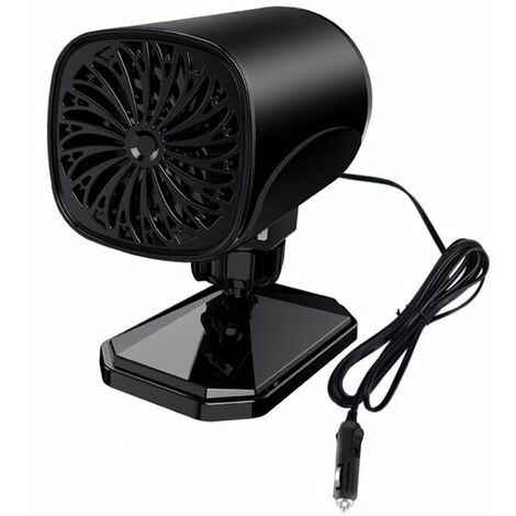 Calentador de coche portátil, 24 V 120 W 2 en 1 ventilador de coche de calentamiento rápido, ventilador de descongelación de ventana, negro