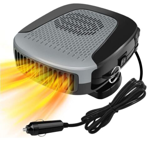 Calentador de coche portátil de 12 V y 150 W con rotación de 360° y desempañador con cable de encendedor de 1,5 m,