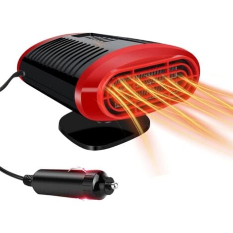 Calentador de coche rojo 2 en 1, calentador desempañador de coche de 12 V 150 W, calentador de coche portátil con descongelador de parabrisas, calentador portátil para todos los coches
