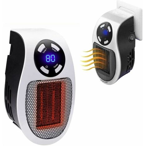 SOLEIL Calentador de espacio de 500 W, calentador de enchufe de pared Guazhuni (blanco) 1 pieza