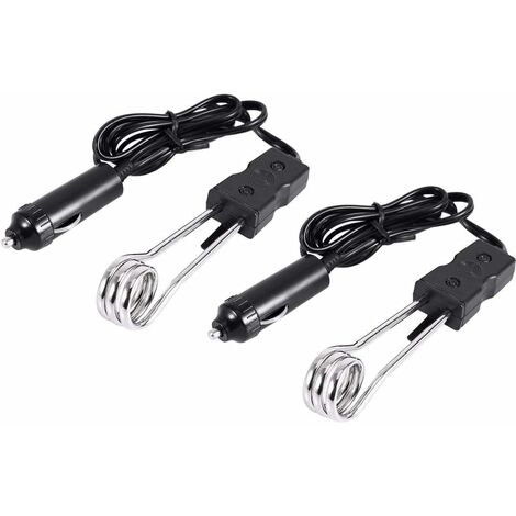 Calentador de inmersión para automóvil, calentador de inmersión eléctrico de 12 V/24 V, 120 W-140 W, portátil, anticorrosión, seguro, para paseos sin conductor, camping, picnic(12V)