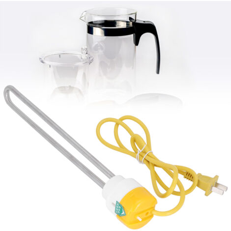Calentador de inmersión portátil de 900 W con tubo de acero inoxidable y termostato automático para calentar agua y hervidores.
