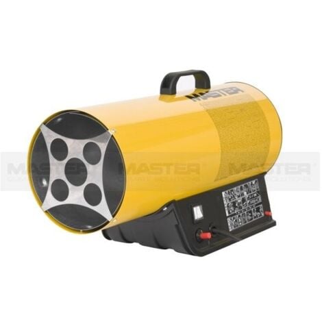 Calentador de propano Master BLP 17 M, ideal para calefacción en obras y almacenes ventilados, 16 kW, encendido manual, regulador incluido, diseño compacto y seguro