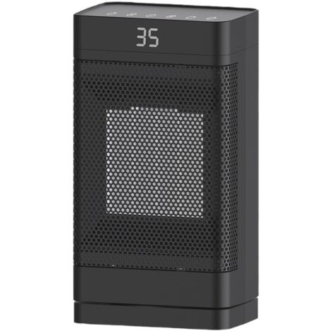 Calentador de ventilador de 1500 W, calentador PTC con control remoto, calentador de ventilador oscilante de 60 ° de ahorro de energía (negro)