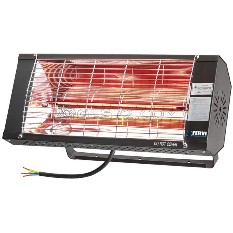 

Calentador Electrico A Infrarrojos 2000W Ip20 Soporte Montaje Pared Fervi R610
