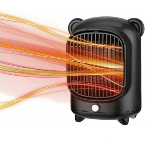 Calentador eléctrico de 500 W, calentador de ventilador cerámico, calentador personal con protección contra sobrecalentamiento para el hogar y la oficina, color negro