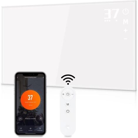 Calentador infrarrojo de pared -GBLY Calentador infrarrojo de 450 vatios APP Calentador eléctrico montado en la pared con ahorro de energía con temporizador Calentador eléctrico con control remoto