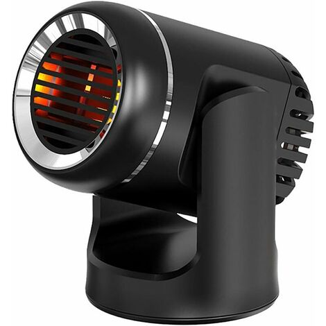 Calentador portátil para automóvil 12v Calentador de descongelador de parabrisas - Ventilador de calentador eléctrico 2 en 1 con base giratoria de 360 grados, Desempañador de parabrisas, 120w