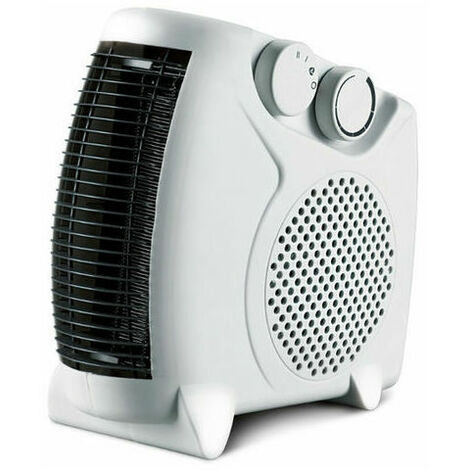 Calentador vertical y horizontal de doble uso de dos velocidades 1000/2000W calentador de ventilador calentador eléctrico pequeño termostato de aire acondicionado ventilador cálido, blanco