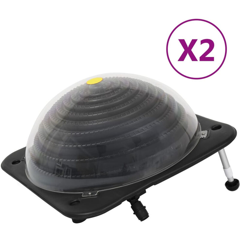 

Calentadores solares de piscina 2 pzas HDPE aluminio 75x75x36cm