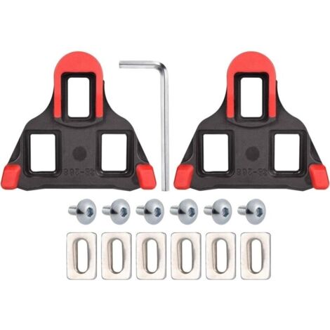 Cales de vélo de Route pour Chaussures de Cyclisme, Taquets de Vélo, Crampons de Chaussure, Ensemble de Clips de Vélo de Route et de Peloton pour Chaussures de Cyclisme Spécialisées