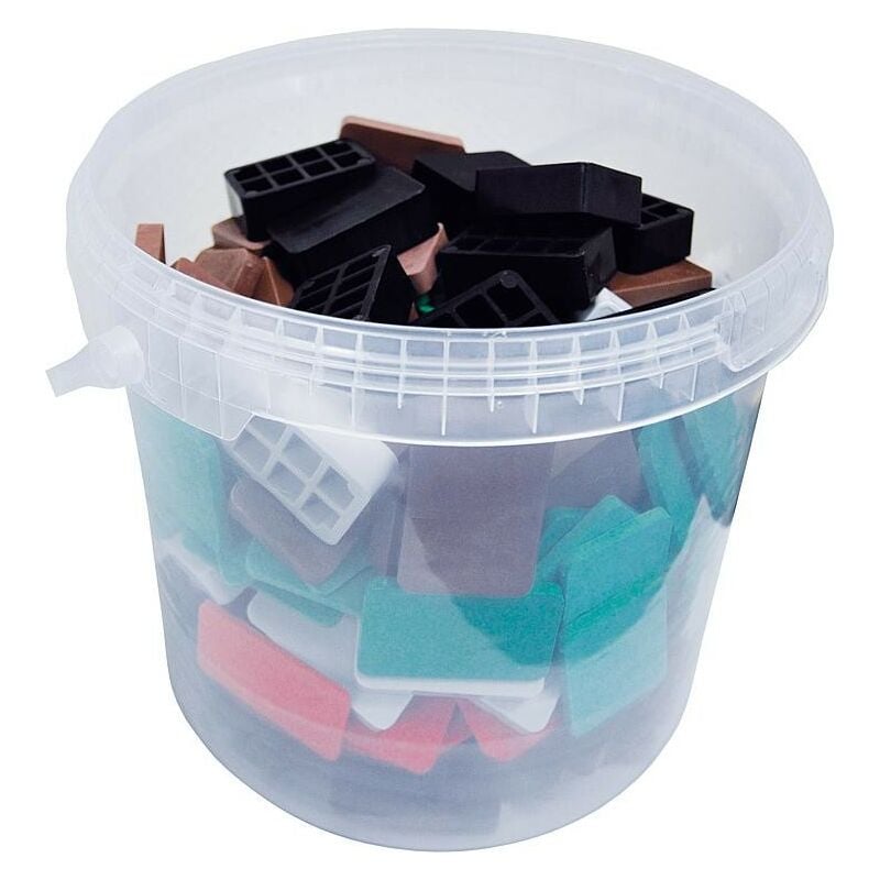 Cales de vitrage silisto® Quickies 60x40mm (220 pièces) blanc, rouge, vert, marron, gris, noir (dans seau)