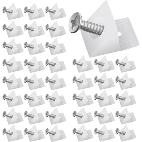 Cales en Plastique pour Meuble Tiroir, Fond de Tiroir Connecteur avec Vis Équerre De Fixation Renfort Tiroir Connecteur Arrière Stabilisateurs pour Réparer Affaissement Étagère Meuble (40)