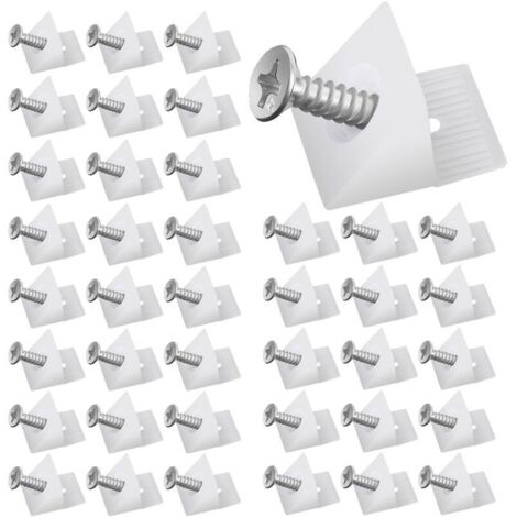 Cales en Plastique pour Meuble Tiroir, Fond de Tiroir Connecteur avec Vis Équerre De Fixation Renfort Tiroir Connecteur Arrière Stabilisateurs pour Réparer Affaissement Étagère Meuble (40)
