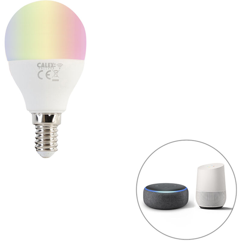 Calex Lampada LED Smart E14 RGBW P45 opaco 4.9W