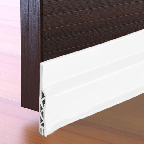 Calfeutrer Bas de Porte, Bande d'Etanchéité en Silicone Souple Isolant Phonique Thermique Anti Bruit Poussière Stop à l'air Froid Anti Souris Fourmi Cafard Insectes (5 X 100 CM, Blanc)