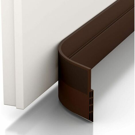 Calfeutrer Bas de Porte, Bande d'Etanchéité en Silicone Souple Isolant Phonique Thermique Anti Bruit Poussière Stop à l'air Froid Anti Souris Fourmi Cafard Insectes (5 X 80 CM, Marrón)