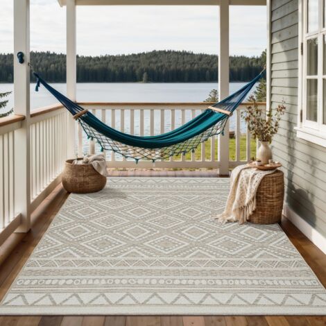 Calgary tapis plat robuste design moderne beige, 160 x 220 cm