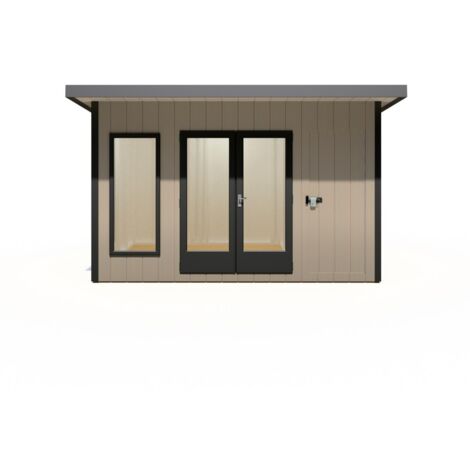 Cali 12 x 8 Feet Pent and Storage Garden Office - OSB/MDF - L334 x W402 x H246.1 cm