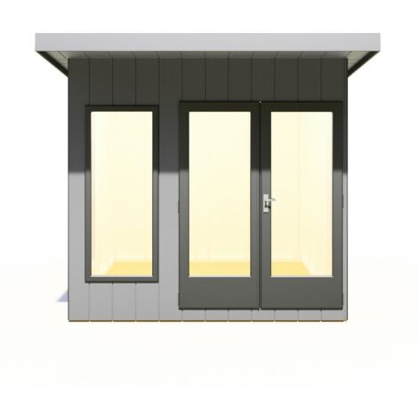 Cali 8 x 8 Feet Pent 1 Garden Office - OSB/MDF - L334 x W275.4 x H246.1 cm