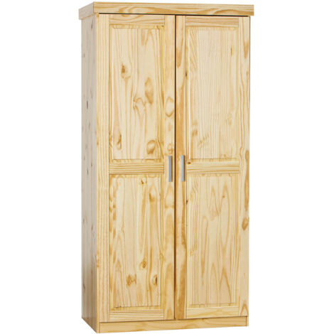 CALI - Armoire 2 Portes Bois Massif Naturel