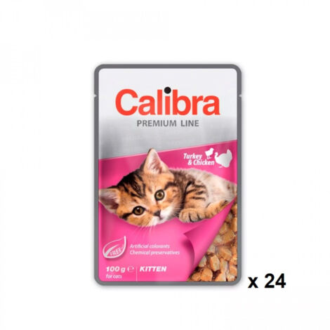 CALIBRA CAT KITTEN POUCH PAVO POLLO CAJA 24X100GR
