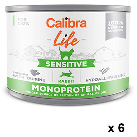 CALIBRA CAT LIFE LATA SENSITIVE CONEJO 6X200GR