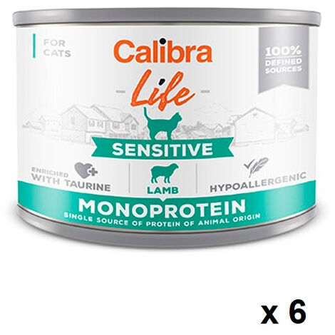 CALIBRA CAT LIFE LATA SENSITIVE CORDERO 6X200GR