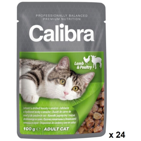 CALIBRA CAT POUCH ADULT CORDERO POLLO CAJA 24X100GR