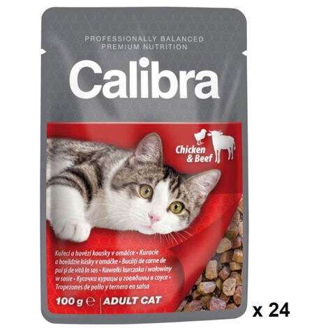 CALIBRA CAT POUCH POLLO TERNERA CAJA 24X100GR