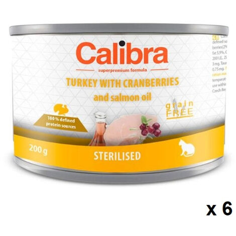 CALIBRA CAT STERILISED PAVO ARANDANOS CAJA 6X200GR