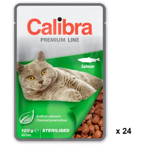 CALIBRA CAT STERILISED POUCH SALMON CAJA 24X100GR