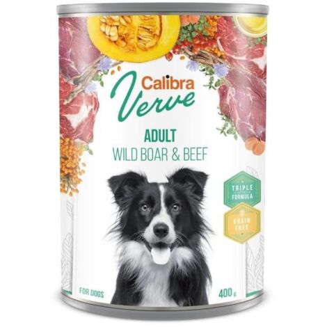CALIBRA DOG GF VERVE ADULT JABALÍ Y TERNERA CAJA 6X400GR