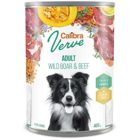 CALIBRA DOG GF VERVE ADULT JABALÍ Y TERNERA CAJA 6X400GR
