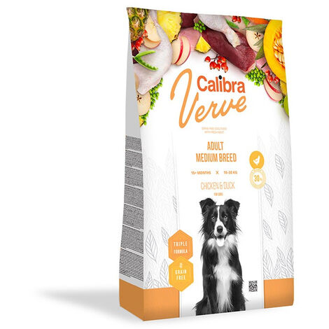 CALIBRA DOG GF VERVE ADULT MEDIUM BREED PATO POLLO 12KG