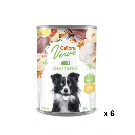 CALIBRA DOG GF VERVE ADULT POLLO Y PATO CAJA 6X400GR