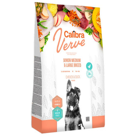 CALIBRA DOG GF VERVE JR MEDIUM LARGE BREED PATO POLLO 12KG