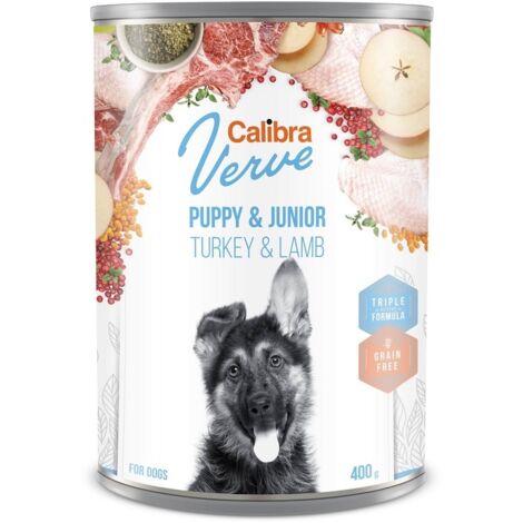 CALIBRA DOG GF VERVE JUNIOR PAVO Y CORDERO CAJA 6X400GR