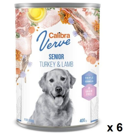 CALIBRA DOG GF VERVE SENIOR PAVO Y CORDERO CAJA 6X400GR