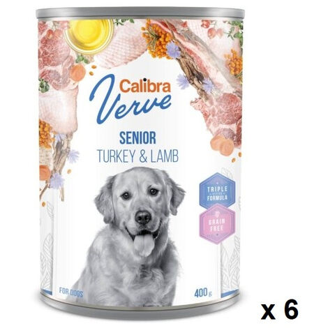 CALIBRA DOG GF VERVE SENIOR PAVO Y CORDERO CAJA 6X400GR
